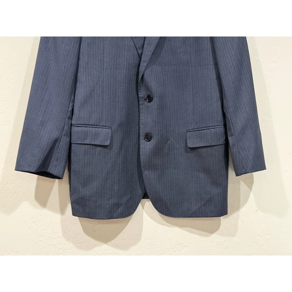Brooks Brothers Mens SH Blue Pinstripe 100% Wool Blazer Sport Coat Size 42